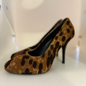 Balenciaga Leopard Print Pumps in Multicolor Pony Hair